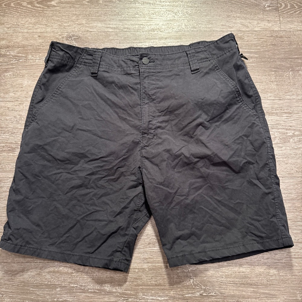 Wrangler Cargo Shorts‎ Mens 38 Black Cotton Blend Hiking Fishing 8" Gorpcore